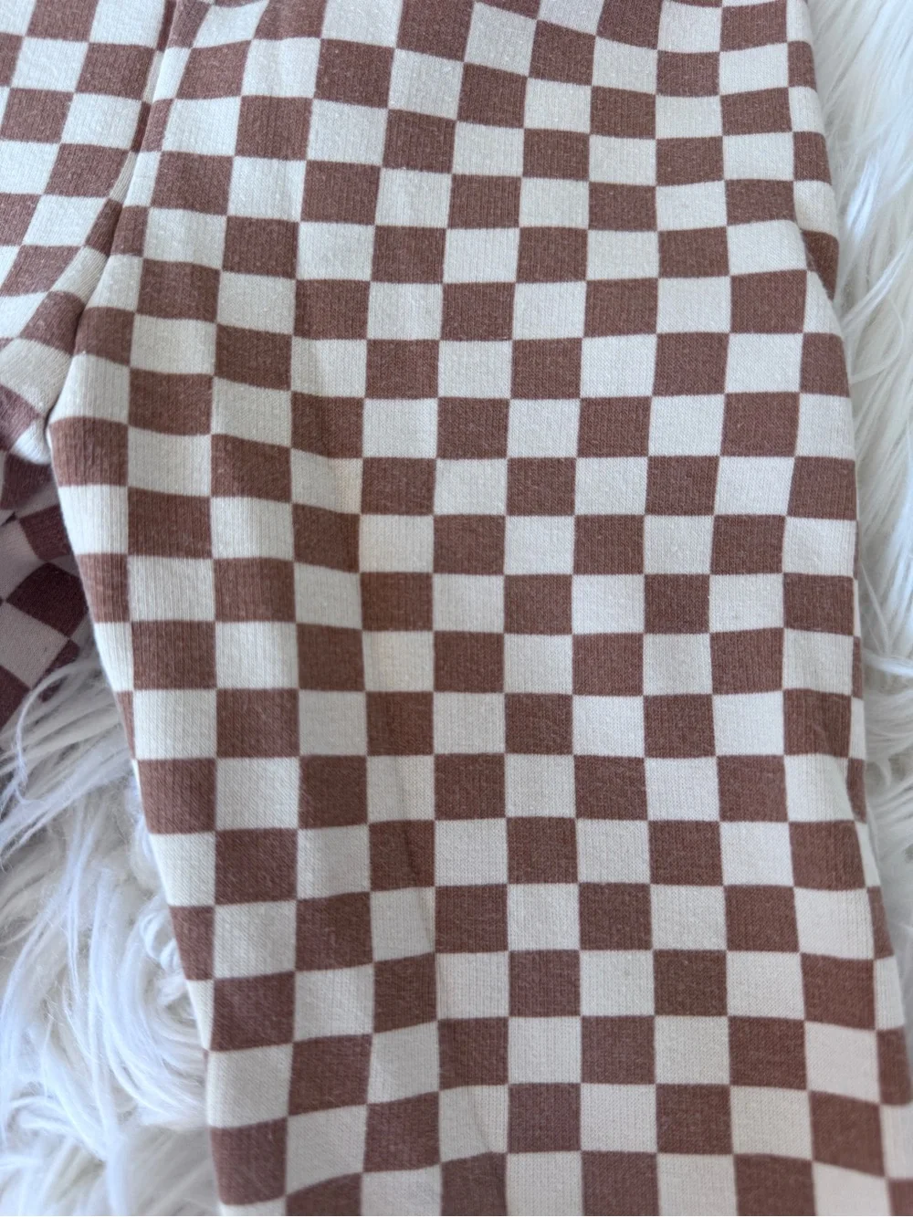 Baby GAP Brown Checkerboard Fleece Lined Leggings 4Y Toddler